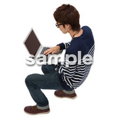 Cutout People　鳥瞰　座る男性 　FF_423