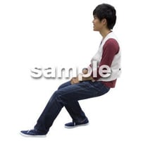 人物切抜き素材　座る人Ⅱ編　Q_589