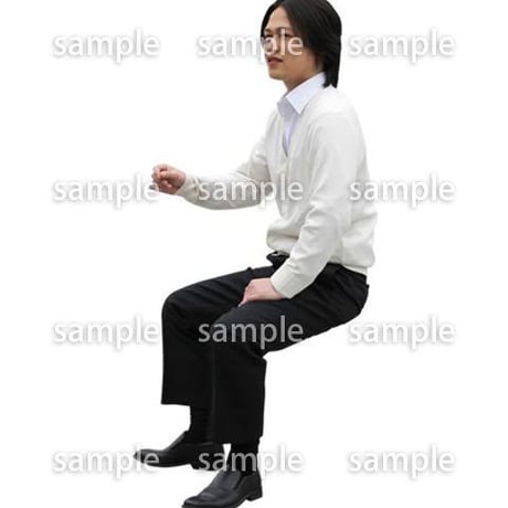 人物切抜き素材　座る人Ⅱ編　Q_454