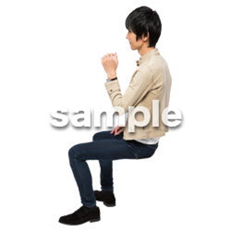 Cutout People　座る　男性　LL_315
