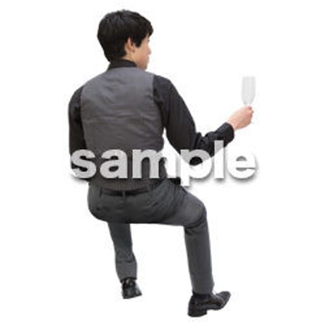 Cutout People　パーティー座る人　DD_430