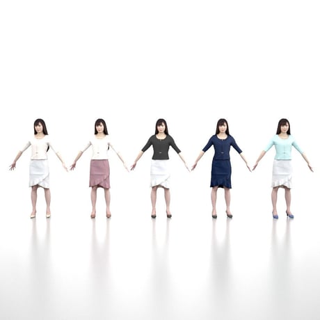 3D人モデルAポーズ　076_Yui