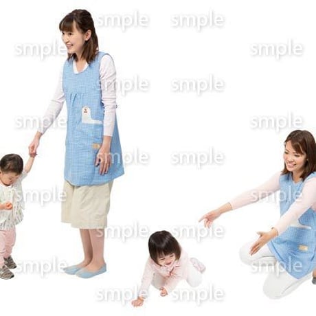 Cutout People　保育士と子供　GG_497