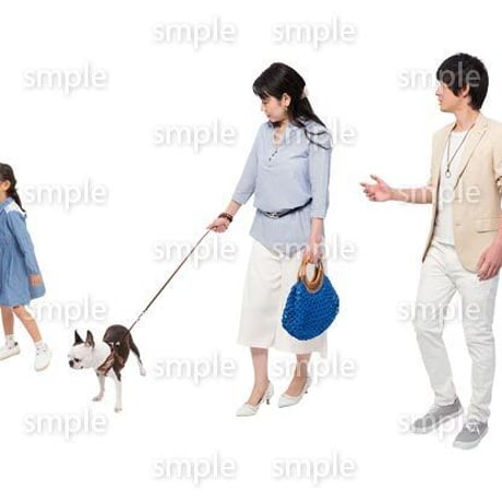 Cutout People　犬の散歩　II_447