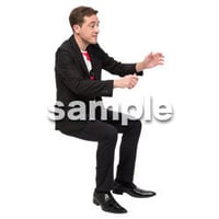 Cutout People　座る　外国人男性　LL_573