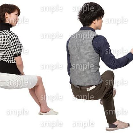 Cutout People　アットホーム　座る　II_404