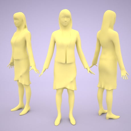 3D人モデルAポーズ　002_Rika