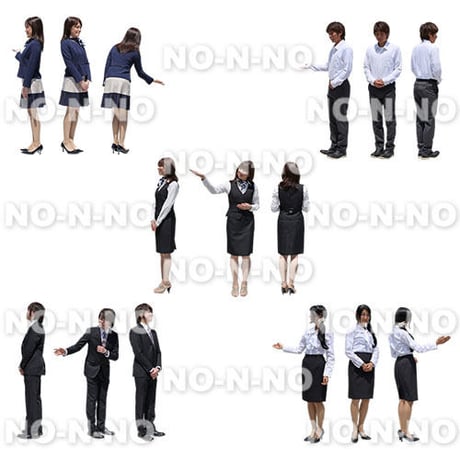 人物切抜きセット☆ 案内スタッフ　1_set064