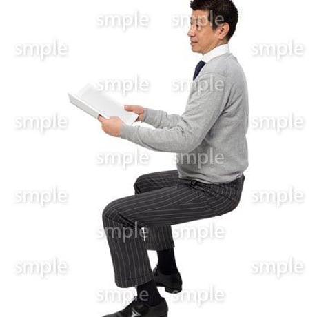 Cutout People　座る　男性　LL_258