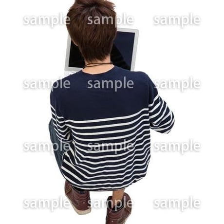 Cutout People　鳥瞰　座る男性 　FF_425