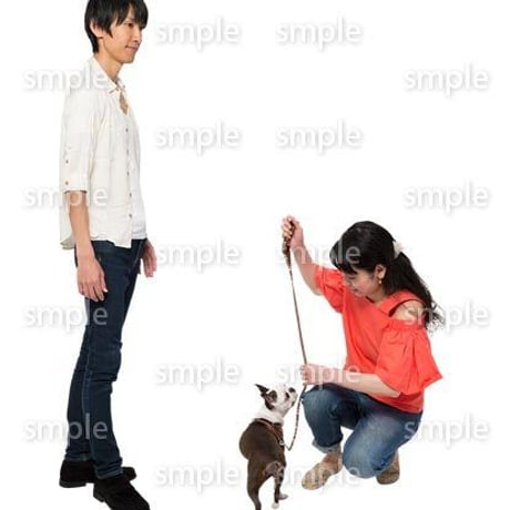 Cutout People　犬の散歩　II_471