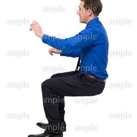 Cutout People　座る　外国人男性　LL_563