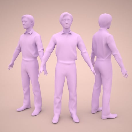 3D人モデルAポーズ　066_Syun
