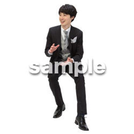 Cutout People　パーティー座る人　DD_396