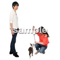 Cutout People　犬の散歩　II_471