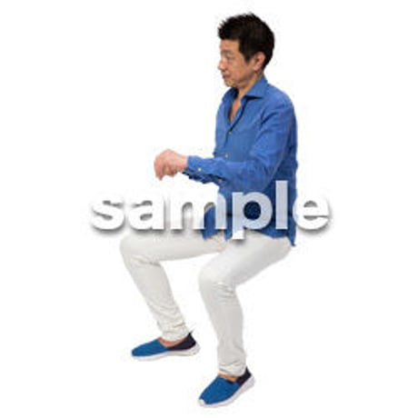 Cutout People　座る　男性　LL_377