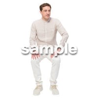 Cutout People　座る　外国人男性　LL_591