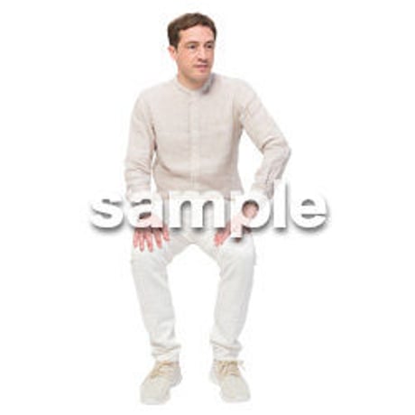 Cutout People　座る　外国人男性　LL_591