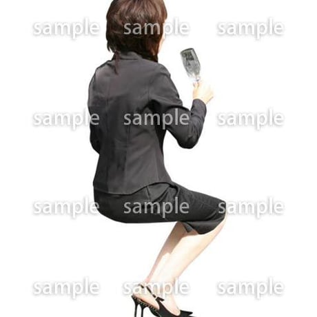 人物切抜き素材　座る人編　H_370