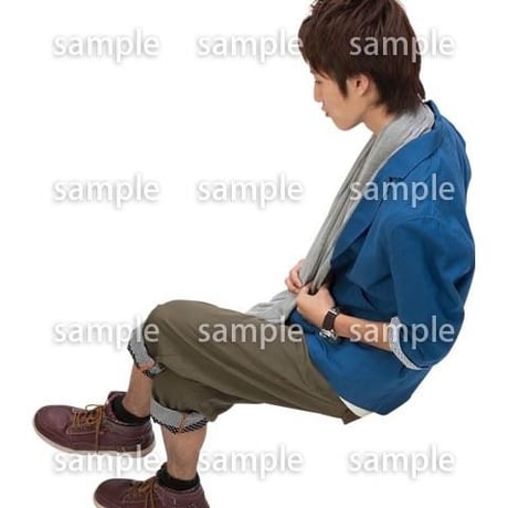 Cutout People　鳥瞰　座る男性 　FF_428