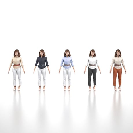 3D人モデルAポーズ　018_Kana