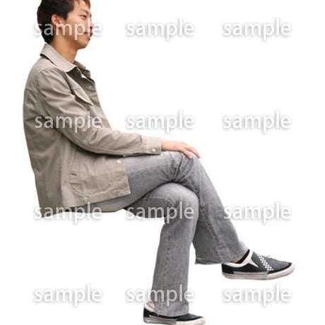 人物切抜き素材　座る人編　H_248