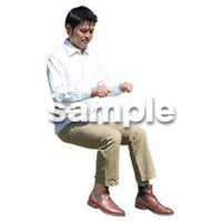 人物切抜き素材　座る人Ⅱ編　Q_514