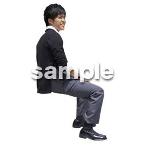 人物切抜き素材　座る人Ⅱ編　Q_412