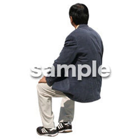 人物切抜き素材　座る人編　H_266