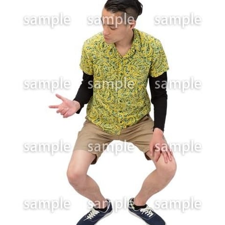 Cutout People　鳥瞰　座る男性 　FF_431