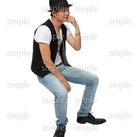 Cutout People　座る　男性　LL_477