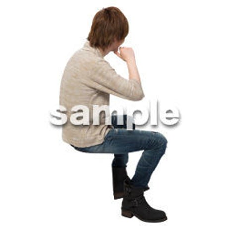 Cutout People　座る　男性　LL_319