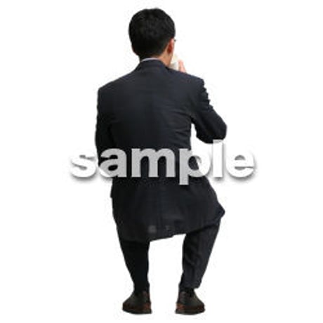 人物切抜き素材　座る人編　H_127