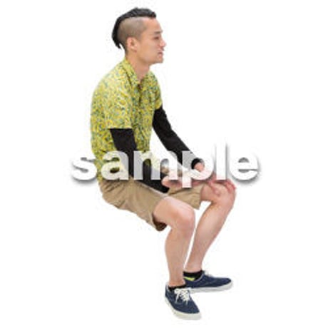 Cutout People　座る　男性　LL_457