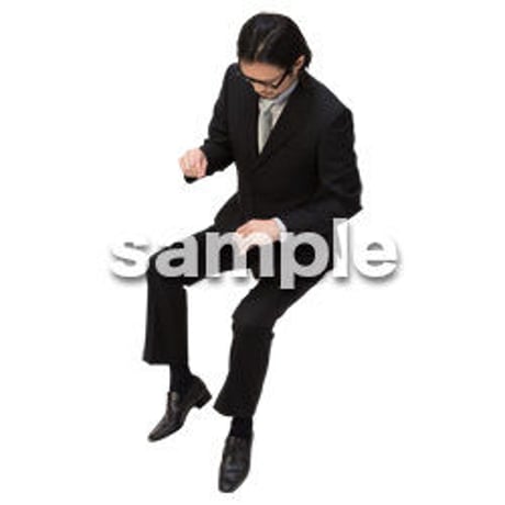 Cutout People　鳥瞰　座る男性 　FF_392