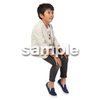 Cutout People　座る　男の子　LL_542