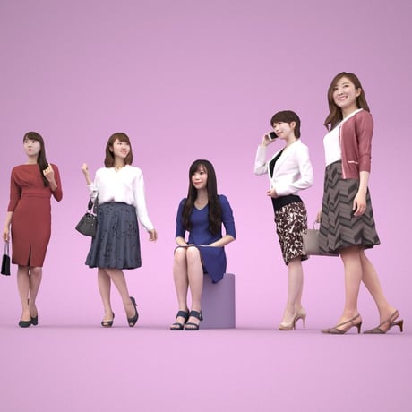 3D人物素材-ポーズド  5個セット 006_Posed-set