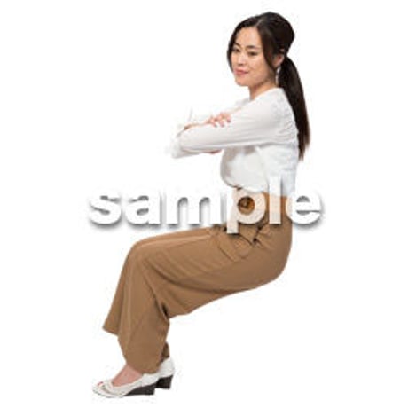 Cutout People　座る女性　KK_204