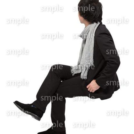 Cutout People　座る　男性　LL_168