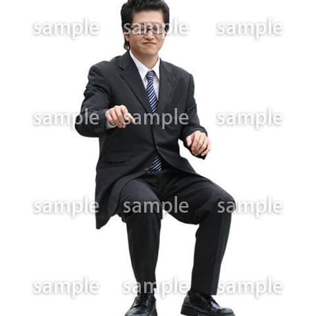 人物切抜き素材　座る人編　H_159