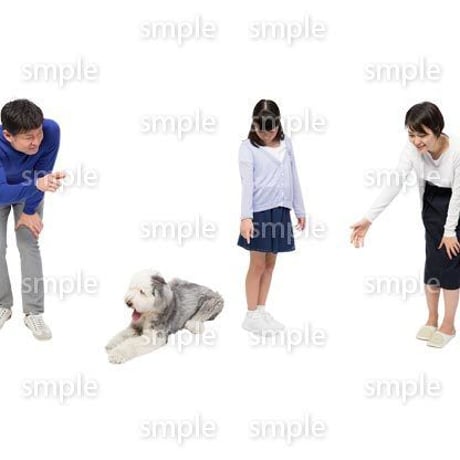 Cutout People　犬の散歩　II_491