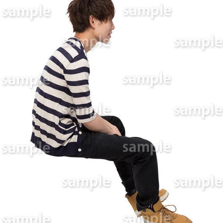 人物切抜きセット☆座る男性　1_set181