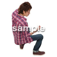 Cutout People　鳥瞰　座る男性 　FF_439