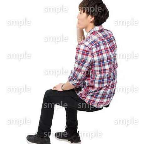 Cutout People　座る　男性　LL_424