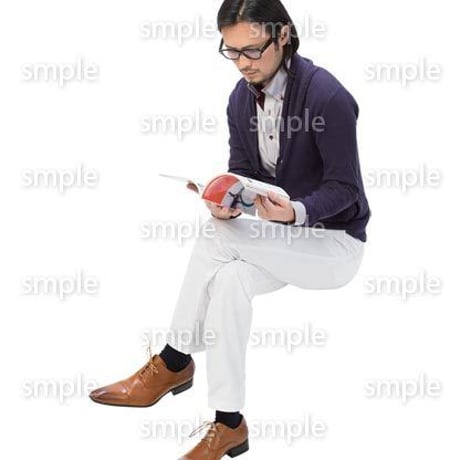 Cutout People　座る　男性　LL_212