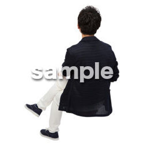 Cutout People　座る　男性　LL_165