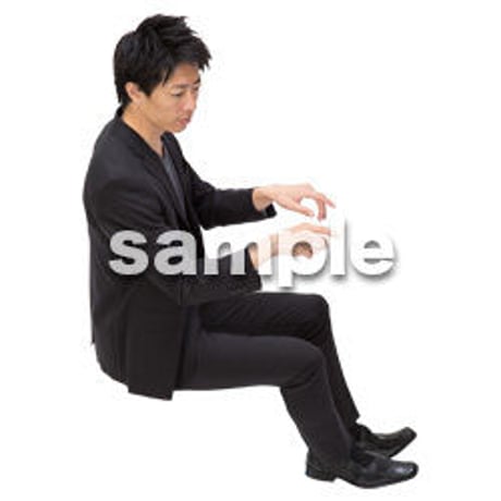 Cutout People　鳥瞰　座る男性 　FF_403
