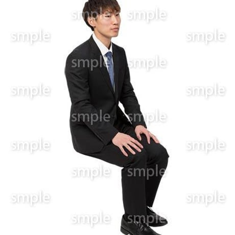 Cutout People　座る　男性　LL_042