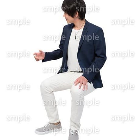 Cutout People　座る　男性　LL_197