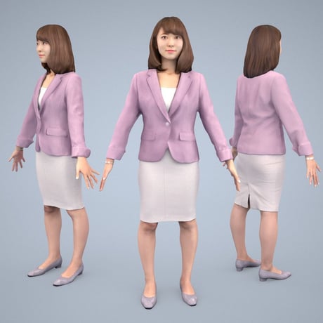3D人モデルAポーズ　014_Kana